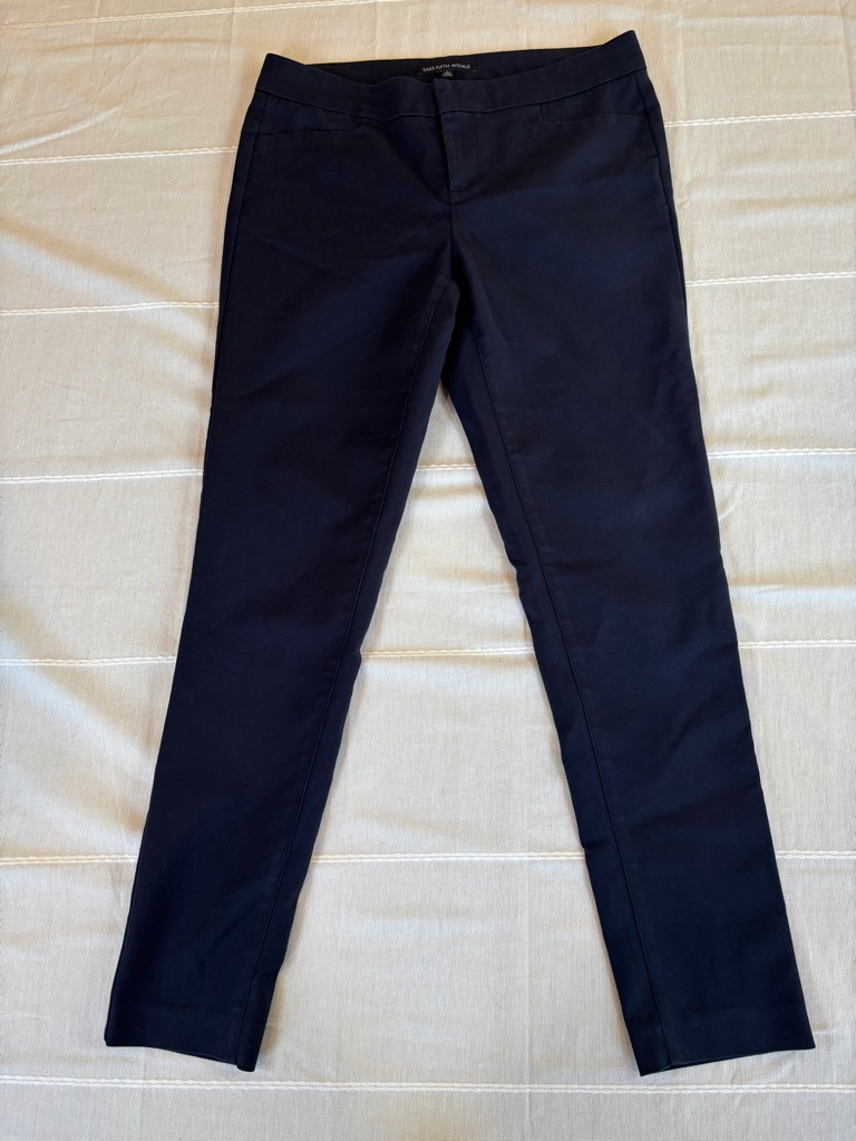 Saks Fifth Avenue Black Slim Leg Ankle Trousers Size 6